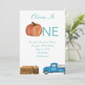 Citrouille d'automne Patch 1er anniversaire carte (Debout devant)