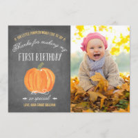 Citrouille d'automne | Premier anniversaire Merci