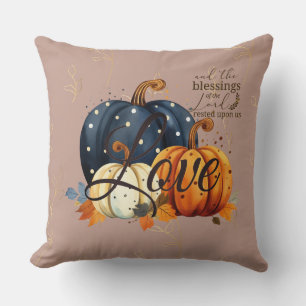 Citrouille d'automne Rose Tint Coussin inspiré