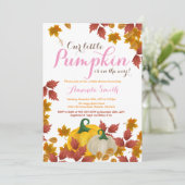 Citrouille de automne invitation Baby shower fille (Debout devant)