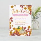 Citrouille de automne invitation Baby shower fille (Debout devant)