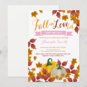 Citrouille de automne invitation Baby shower fille (Devant / Derrière)