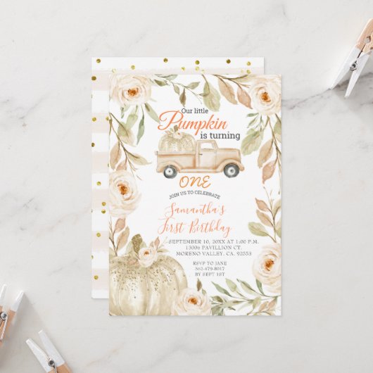 Citrouille de camionnette troisième Invitation d'a (Devant/Arrière en situation)