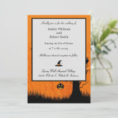 Citrouille de carte plat Halloween Faire-part de m (Debout devant)