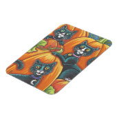 Citrouille de chat noir Patch Halloween Magnet Hol (Côté Gauche)