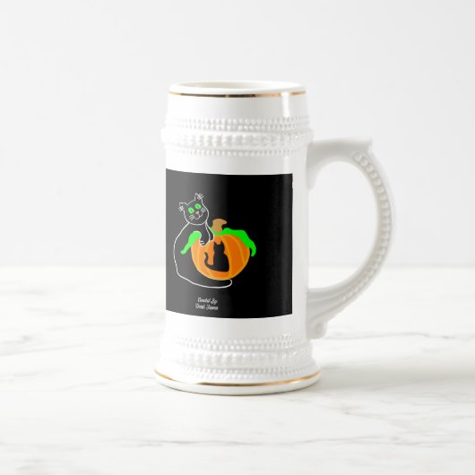 Citrouille de chat noir Stein Mug (Droite)
