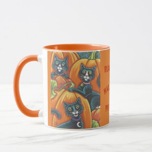 Citrouille de chats noirs Patch HALLOWEEN MUG *Per (Gauche)