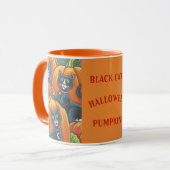 Citrouille de chats noirs Patch HALLOWEEN MUG *Per (Devant gauche)
