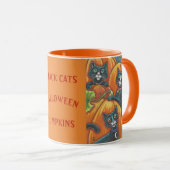 Citrouille de chats noirs Patch HALLOWEEN MUG *Per (Devant droit)