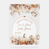 Citrouille de fleurs d'automne Baby shower neutre  (Recto)