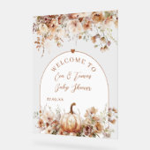 Citrouille de fleurs d'automne Baby shower neutre  (Angle)