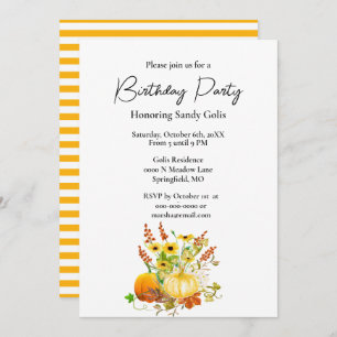 Citrouille de saison d'automne Invitation de fête 