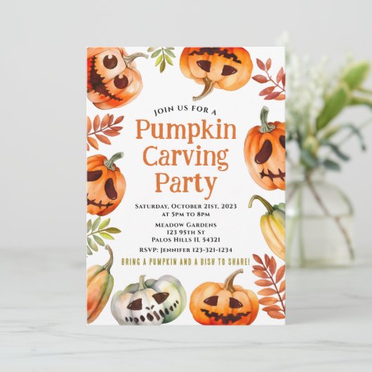 Citrouille de sculpture invitation Halloween invit (Debout devant)