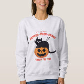 Citrouille de temps d'Halloween Sweatshirt de chat (Devant)