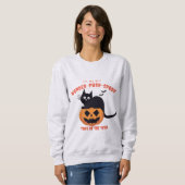 Citrouille de temps d'Halloween Sweatshirt de chat (Devant entier)