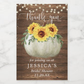 Citrouille de tournesol Mini Étiquette de bouteill (Étiquettes simples)