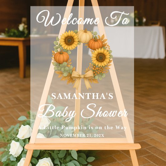 Citrouille de tournesol Wreath Baby shower d'autom