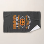 Citrouille de vampire drôle d'Halloween (Serviette à main)