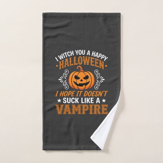 Citrouille de vampire drôle d'Halloween (Serviette à main)