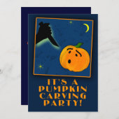 CITROUILLE DÉCOUPANT les invitations (Devant / Derrière)