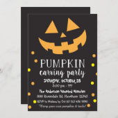 Citrouille découpant l'invitation, invitation de (Devant / Derrière)