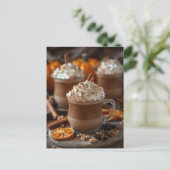 citrouille d'épices à chaud de la carte de voeux d (Debout devant)