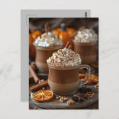 citrouille d'épices à chaud de la carte de voeux d (Devant / Derrière)