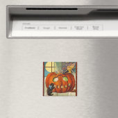 Citrouille d'Halloween, Aimant de fée et de chat n (In Situ (Lave-vaisselle))