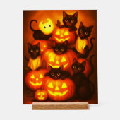 Citrouille d'Halloween brillant avec chat noir mig (Recto)