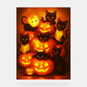 Citrouille d'Halloween brillant avec chat noir mig (Recto)