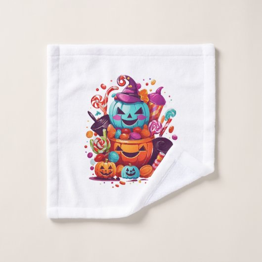 citrouille d'Halloween drôle (Gant de toilette)