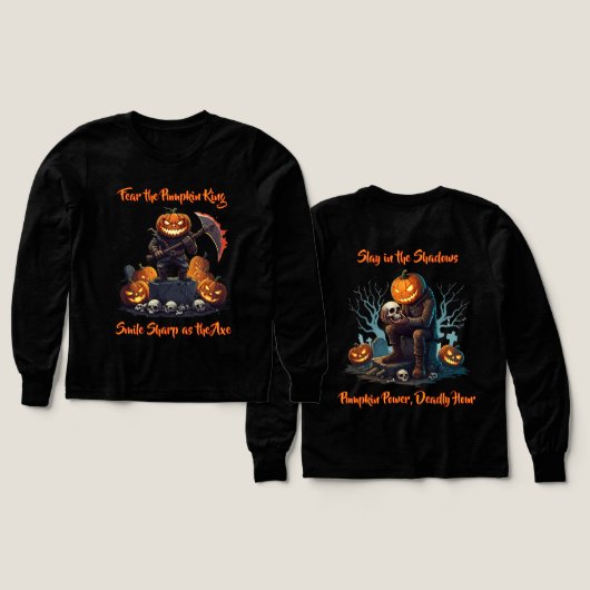 🖤 Citrouille d'Halloween noir Kid Tee 🎃 (Motif recto et verso)