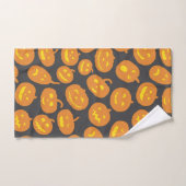 Citrouille d'Halloween Orange Jack O'Lantern Noir (Serviette à main)