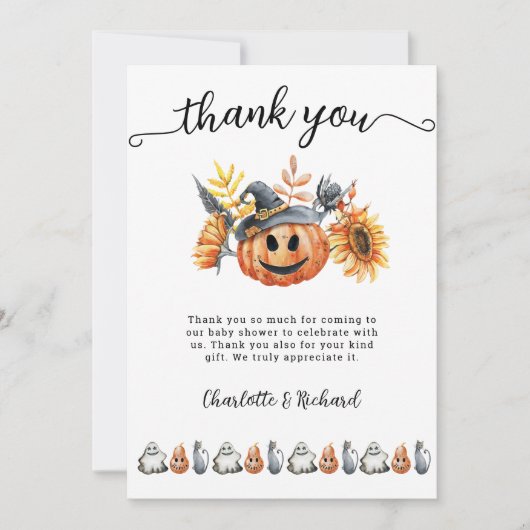 Citrouille d'Halloween Petit Boo Baby Carte de rem (Devant)