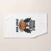 Citrouille d'Halloween Sorcière Double Ennui Desig (Serviette à main)