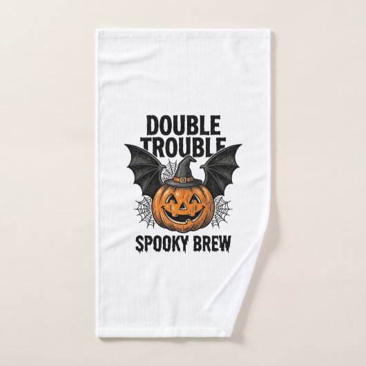 Citrouille d'Halloween Sorcière Double Ennui Desig (Serviette à main)