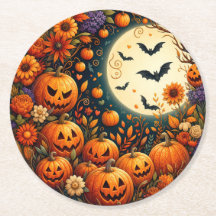 Citrouille d'Halloween Sous-verre en Papier