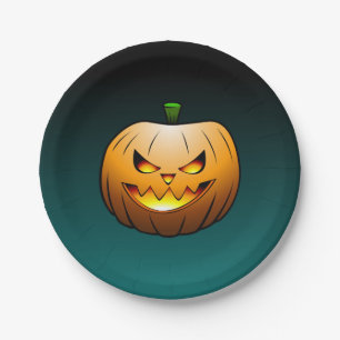 Citrouille d'Halloween sur une assiette en papier