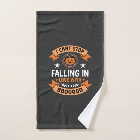 Citrouille d'Halloween tombant amoureuse (Serviette à main)
