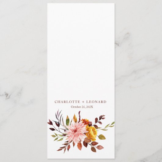 Citrouille Dîner d'automne Menu modèle (Dos)