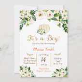 Citrouille d'or blanc Invitation de Baby shower (Devant)
