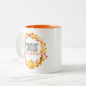 Citrouille du matin Chute d'aquarelle café Mug (Devant gauche)