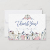 Citrouille Dusty Blue Boy Baby shower Carte de rem (Devant)