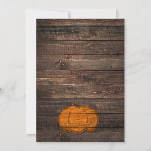 Citrouille en bois rustique et étoiles Invitations (Dos)