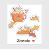 Citrouille épice Alimentation Art Doodtop Stickers (Feuille)