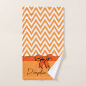 Citrouille Épicée Orange & Blanc Fausse Gerbe Pers (Serviette à main)