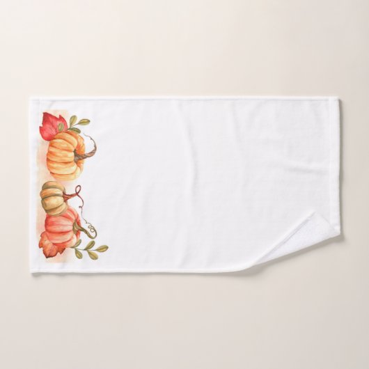 Citrouille et feuillage d'automne (Serviette à main)