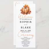 Citrouille et Feuille Automne Programme de mariage (Devant / Derrière)