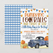 Citrouille et Footballs Boy Baby shower Invitation (Devant / Derrière)