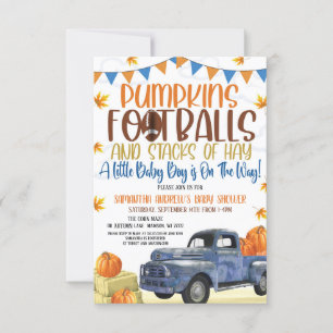 Citrouille et Footballs Boy Baby shower Invitation